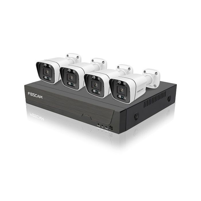 Foscam FNA108E-B4 - 8 Channel 4K 8MP PoE NVR Kit with 4x V8EP Cameras & Built-in 2TB HDD