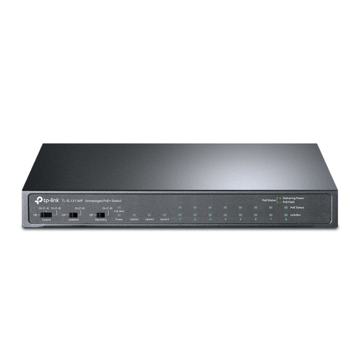 TP-Link TL-SL1311MP 8-Port 10/100Mbps + 3-Port Gigabit Desktop Switch with 8-Port PoE+ 